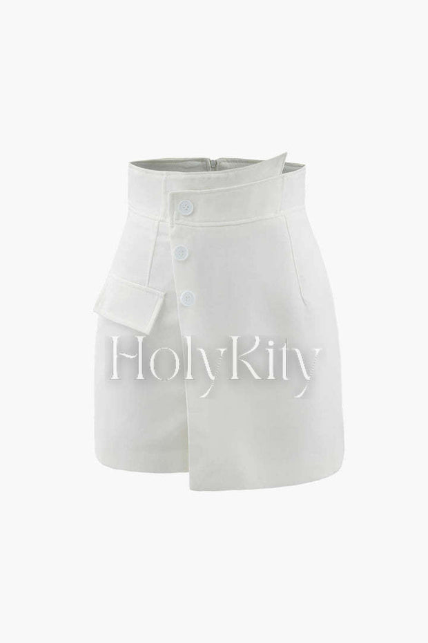 Asymmetric Wrap Tailored Shorts