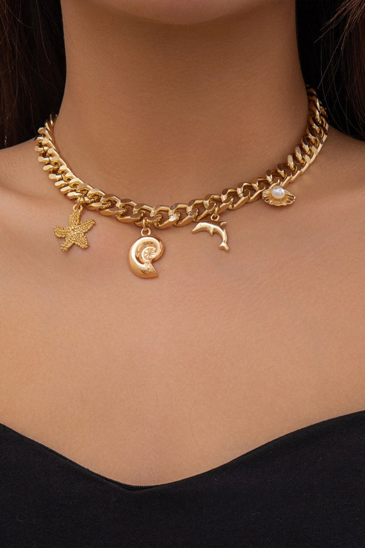 Collier pendentif sur le thème de l'océan 