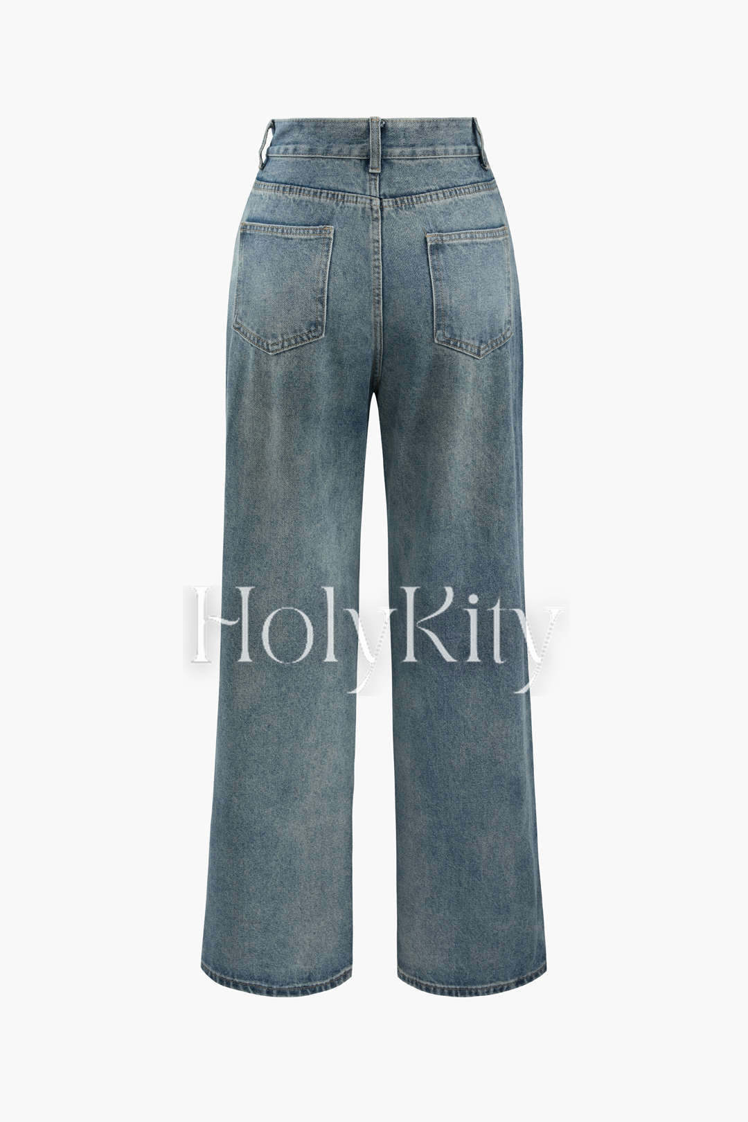 Belted Straight Leg Jeans