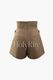 Cross Waist Tailored Shorts