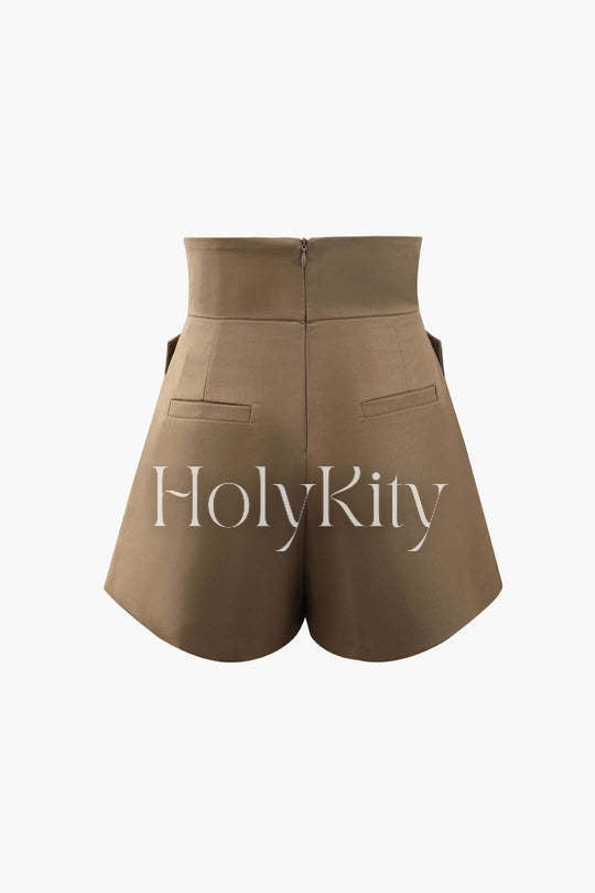 Cross Waist Tailored Shorts