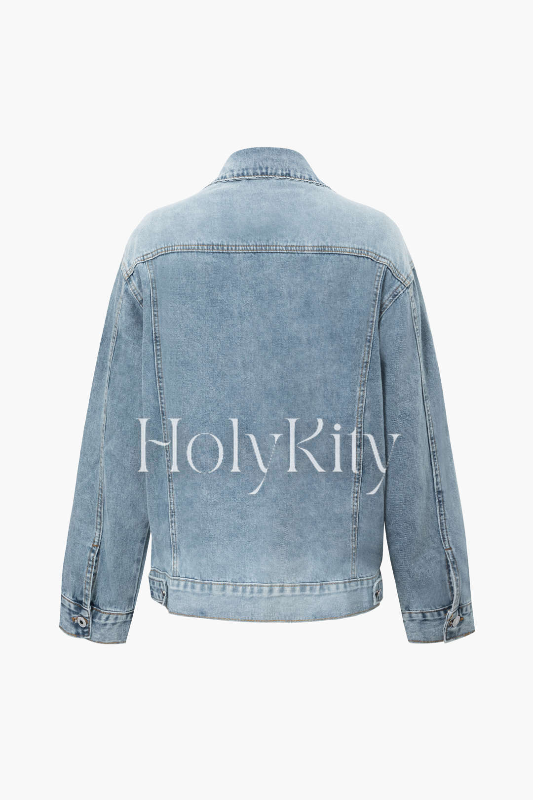 Veste en jean déchirée avec poche poitrine 