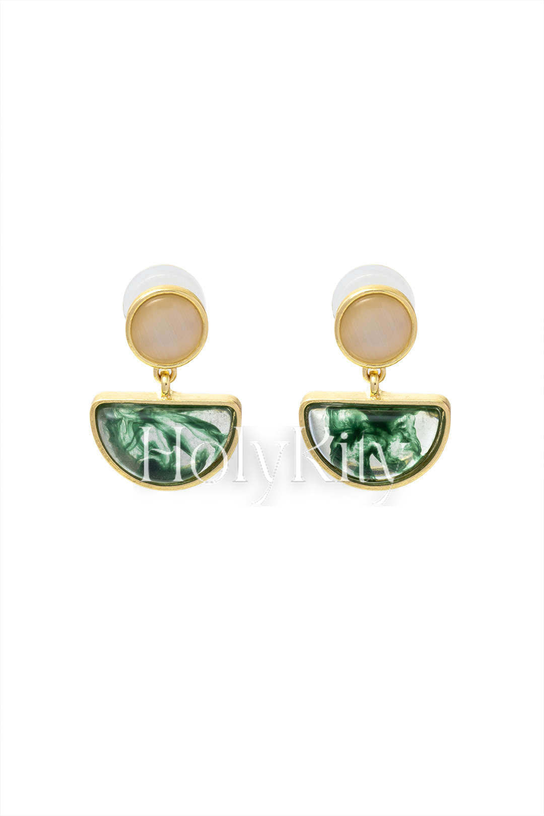 Boucles d'oreilles géométriques tachées 