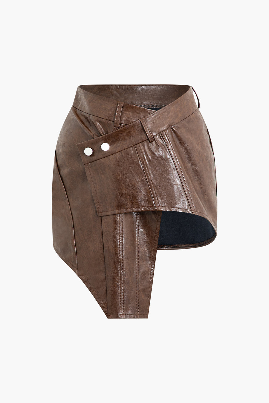 Mini-jupe asymétrique en similicuir 