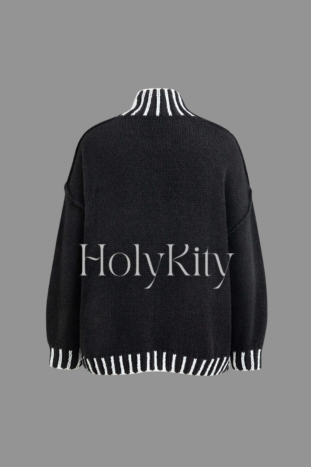 Winter Chic Fur-Trim Turtleneck Sweater - Cozy Long Sleeve, Hanky Hem Design - Perfect for Cold Weather