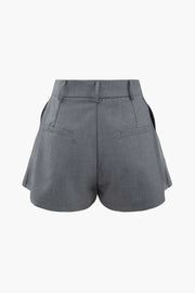 Contrast Waist Pleated Shorts