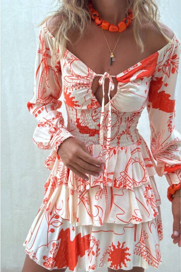 SOLERA orange short dress