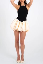 Yaira Backless Drop Waist Mini Bubble Dress