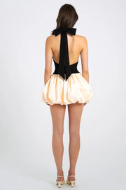Yaira Backless Drop Waist Mini Bubble Dress