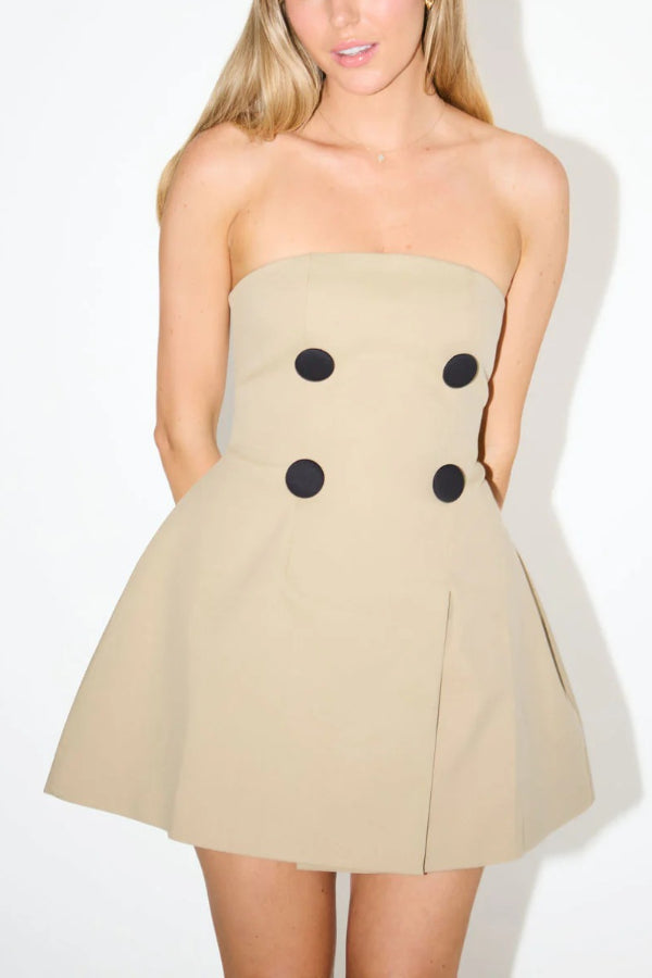 Strapless Off-shoulder A-line Sexy Waist Mini Dress