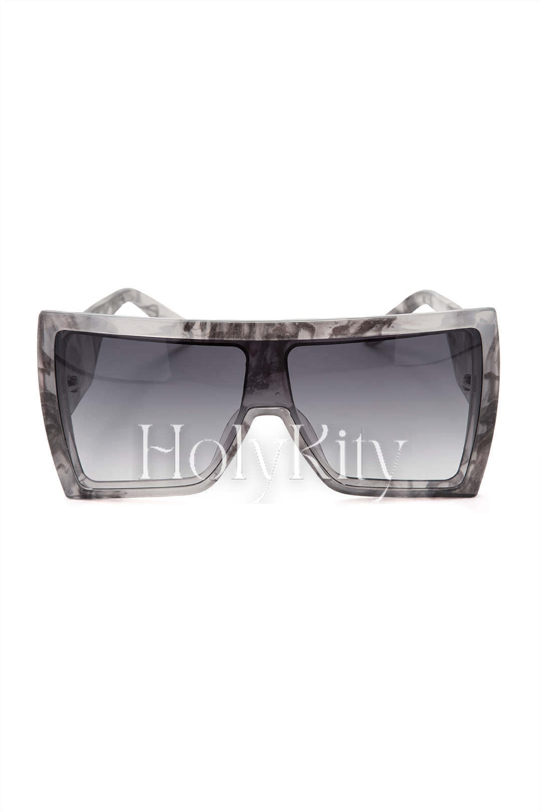 Lunettes de soleil carrées à dessus plat et imprimé marbre 