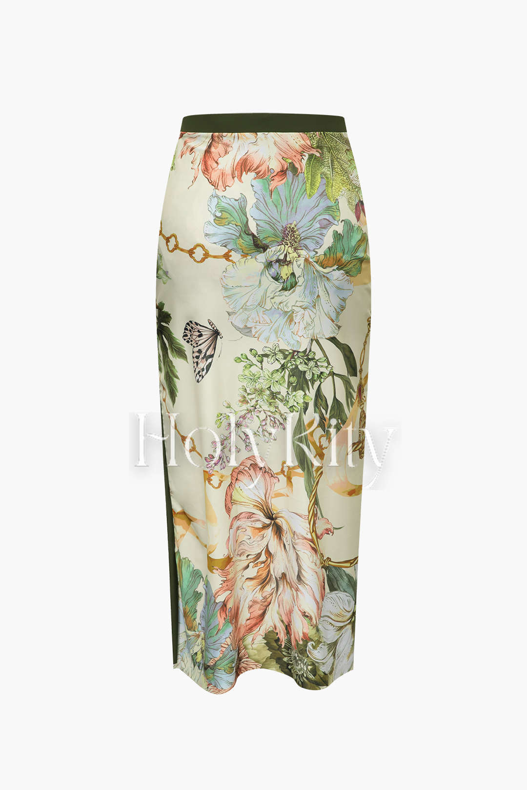 Einteiliger Badeanzug mit Blumenmuster und One-Shoulder-Träger und Rüschenüberzug 