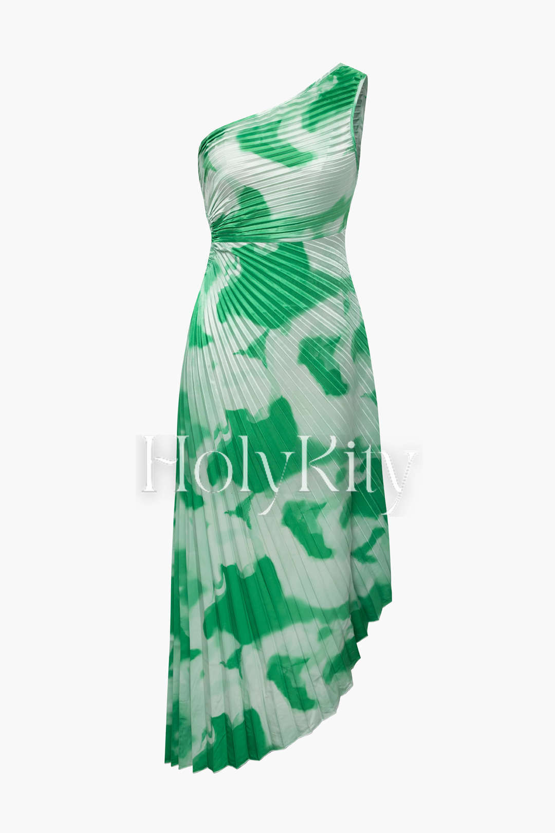 Asymmetrisches Maxikleid mit Ombre-Muster und einer Schulter 