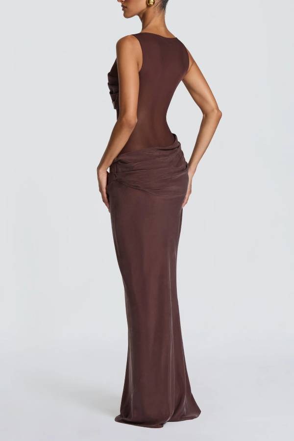 Gracelyn Maxi Dress - Plum Brown