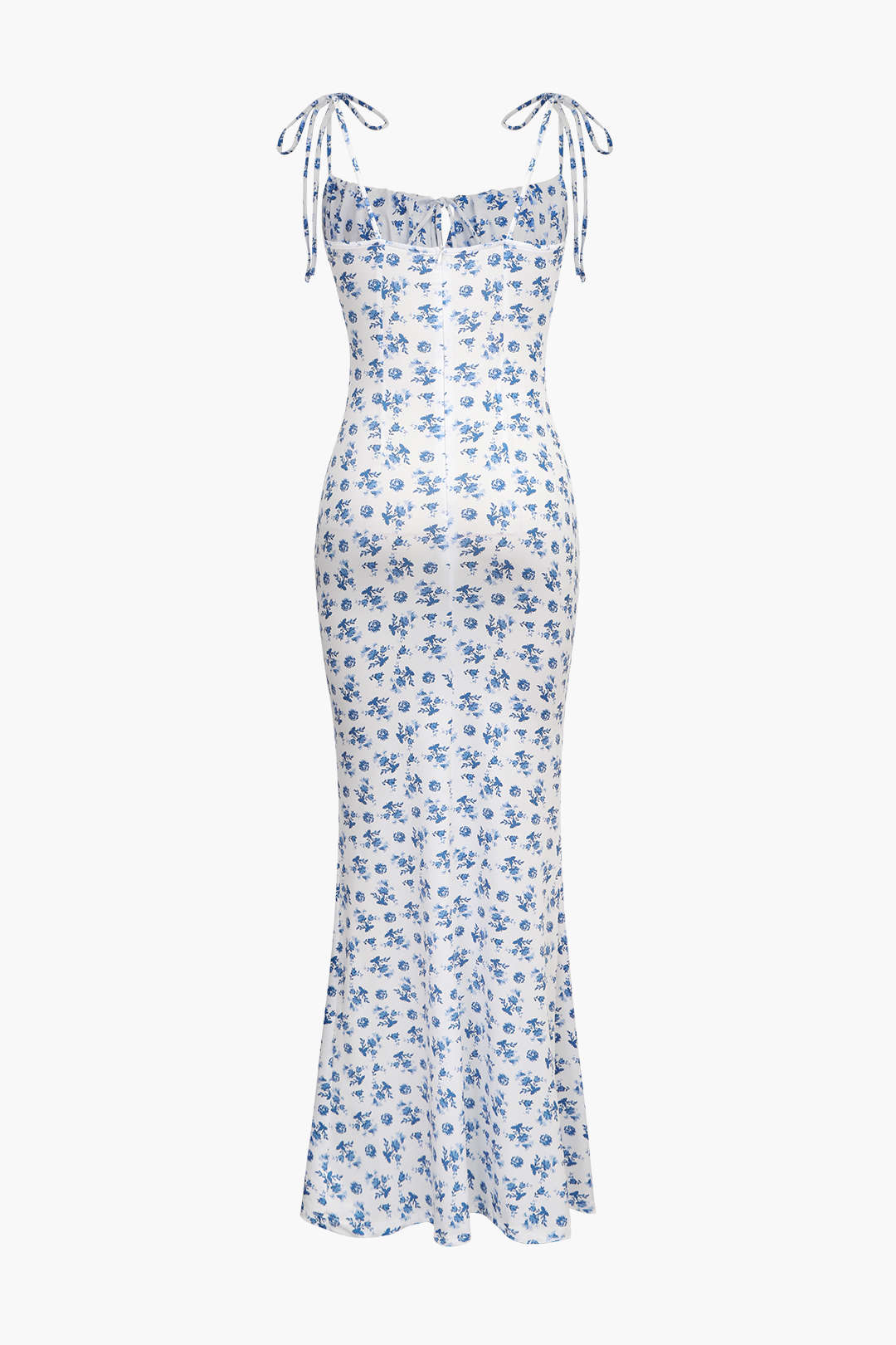Maxikleid mit Blumenmuster und Bindebändern 