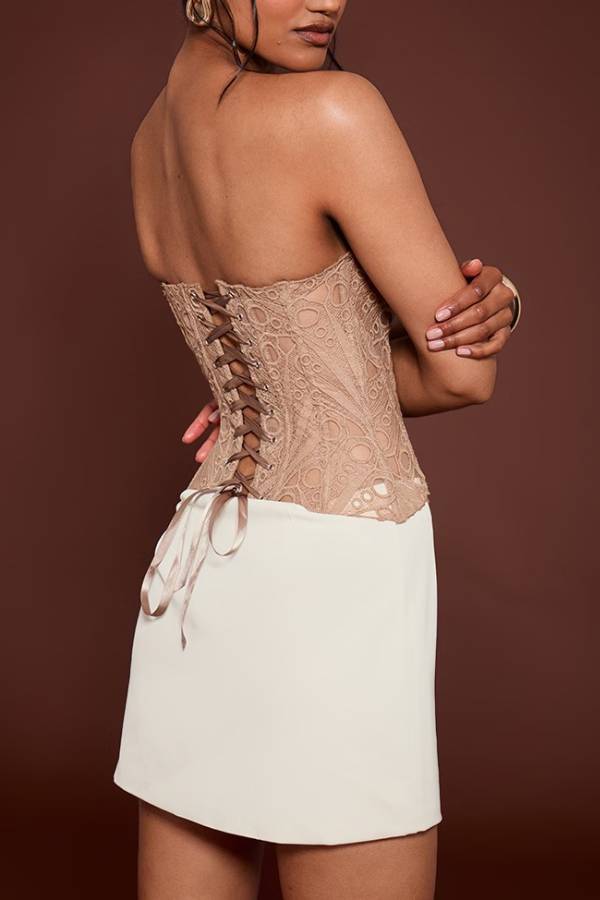 Lace strapless top