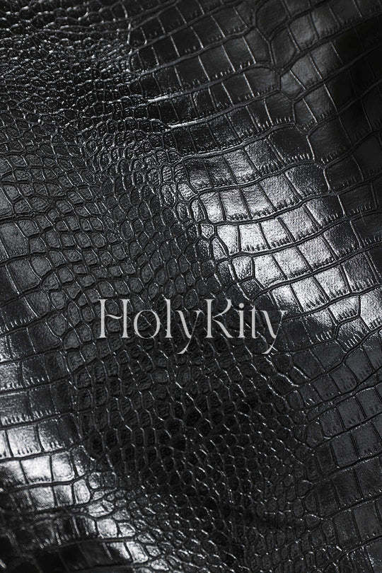 Veste en cuir effet croco avec ourlet élastique 