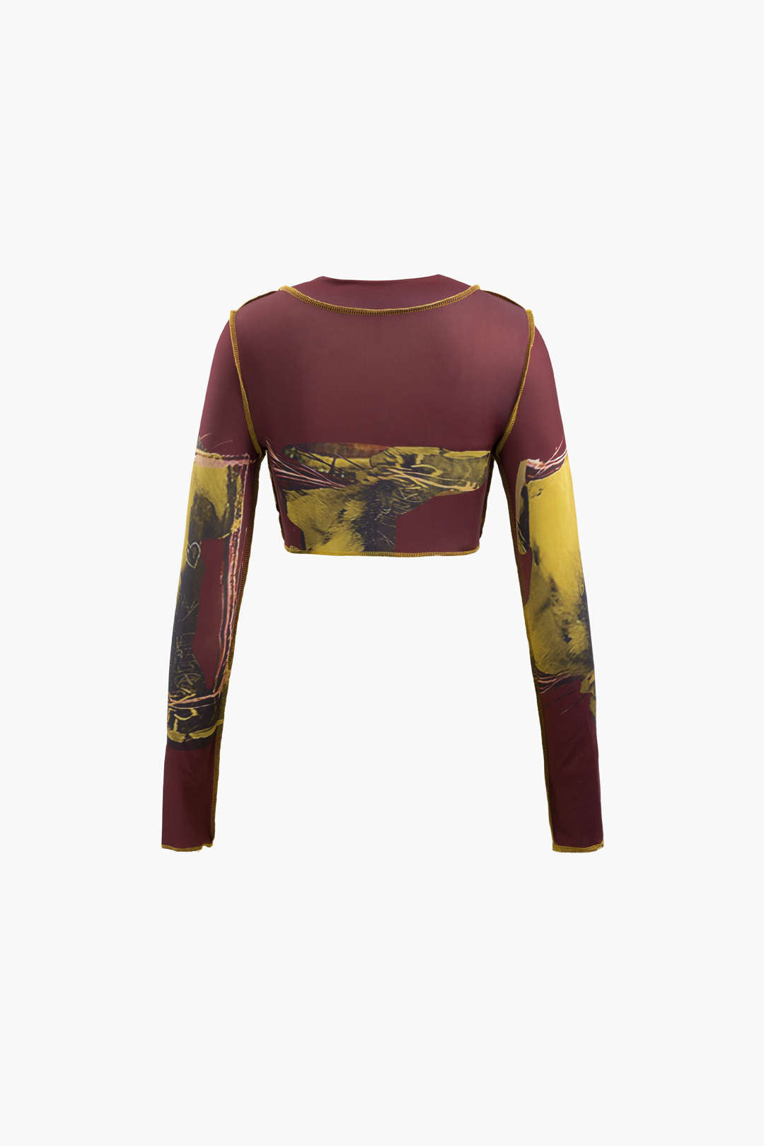 Sculpture Print Stitching Crop Top And Maxi Skirt Set