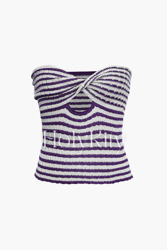 Twisted Front Knitted Top