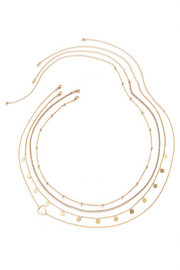 Sequin Rhinestone Alloy Multi-Layer Fashionable Waist Chain-Gold