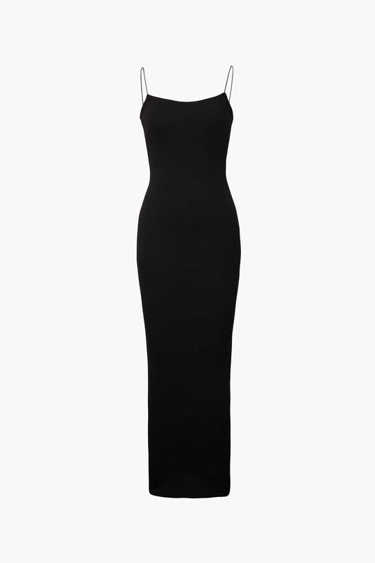 Jersey-Maxikleid mit eckigem Ausschnitt 