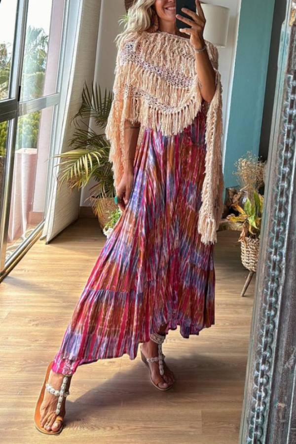 Purple Irregular Maxi Dress