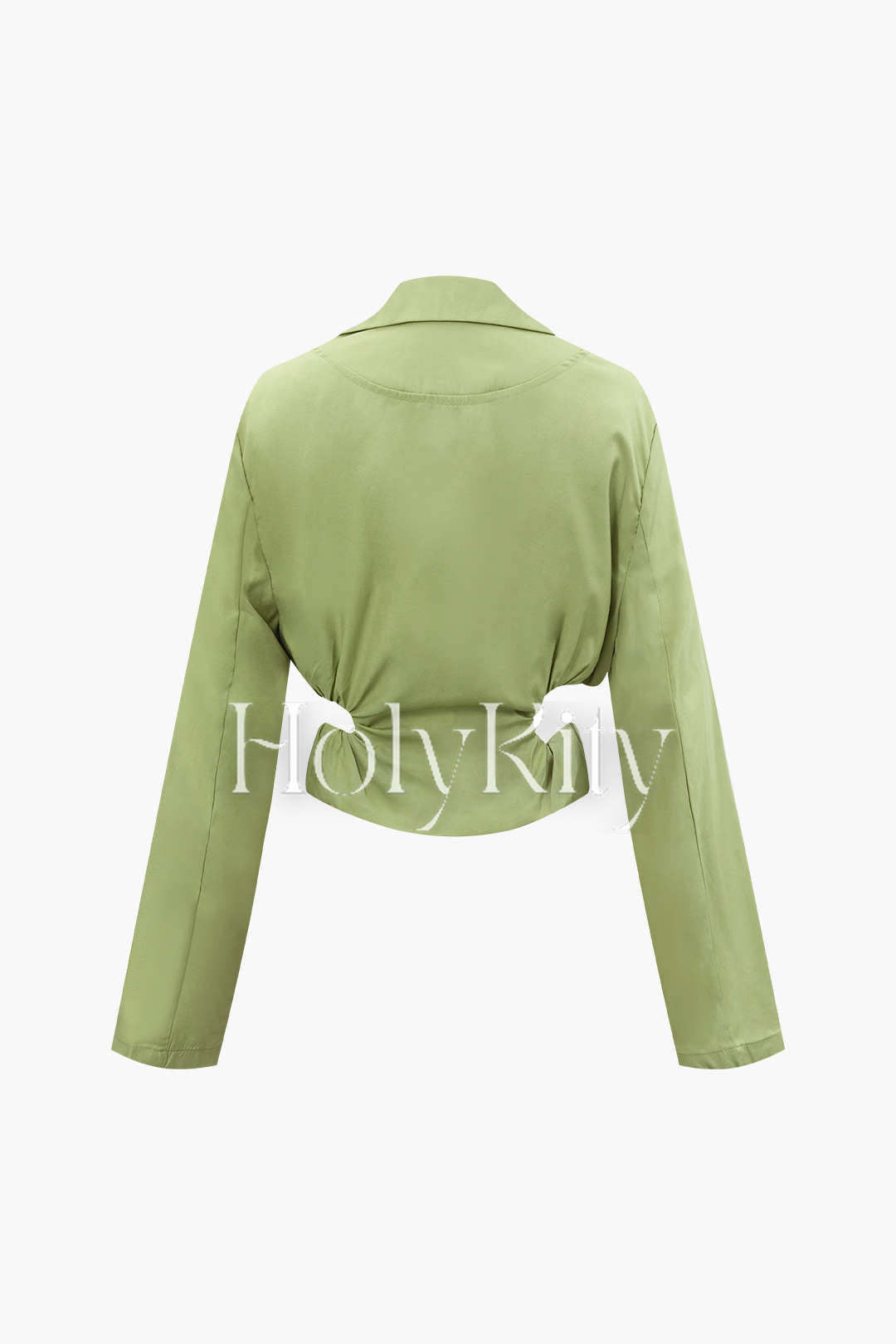 Blazer boutonné à col en V et découpes latérales 