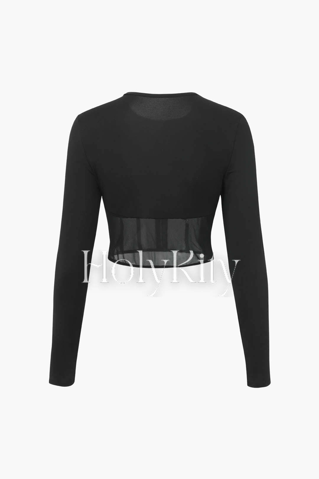 Haut corset à manches longues avec empiècement en maille