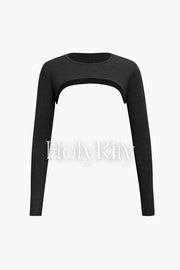 Super Cropped Long Sleeve Knit Top