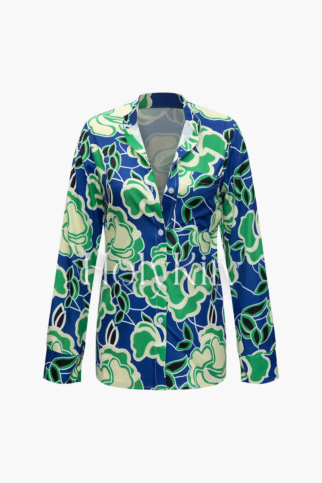 Ensemble chemise à manches longues imprimée avec poche poitrine et pantalon à cordon de serrage 