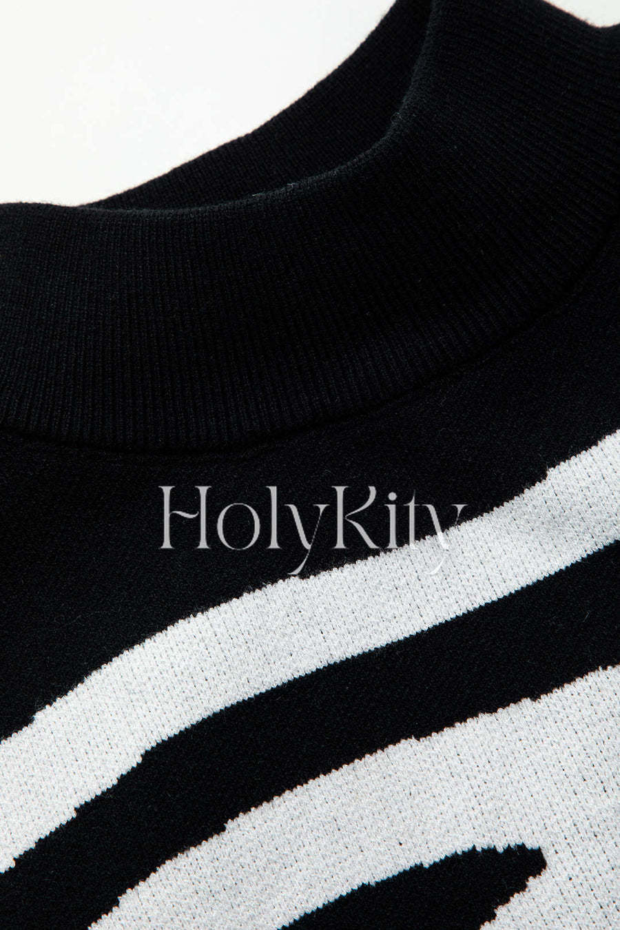 Swirl Stripe Mock Neck Tie Knit Tank Top
