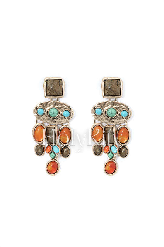 Retro Geometric Drop Earrings