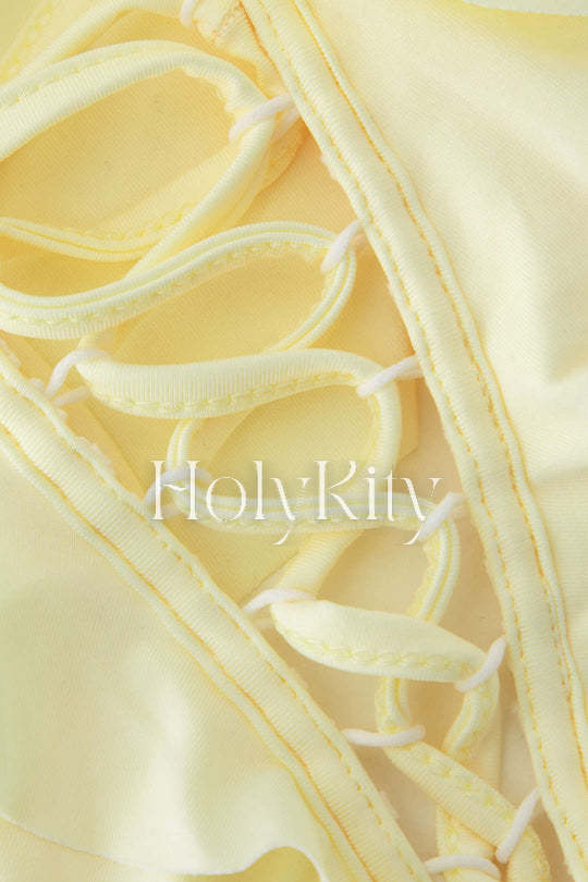 Neckholder-Camisole mit Rüschen 