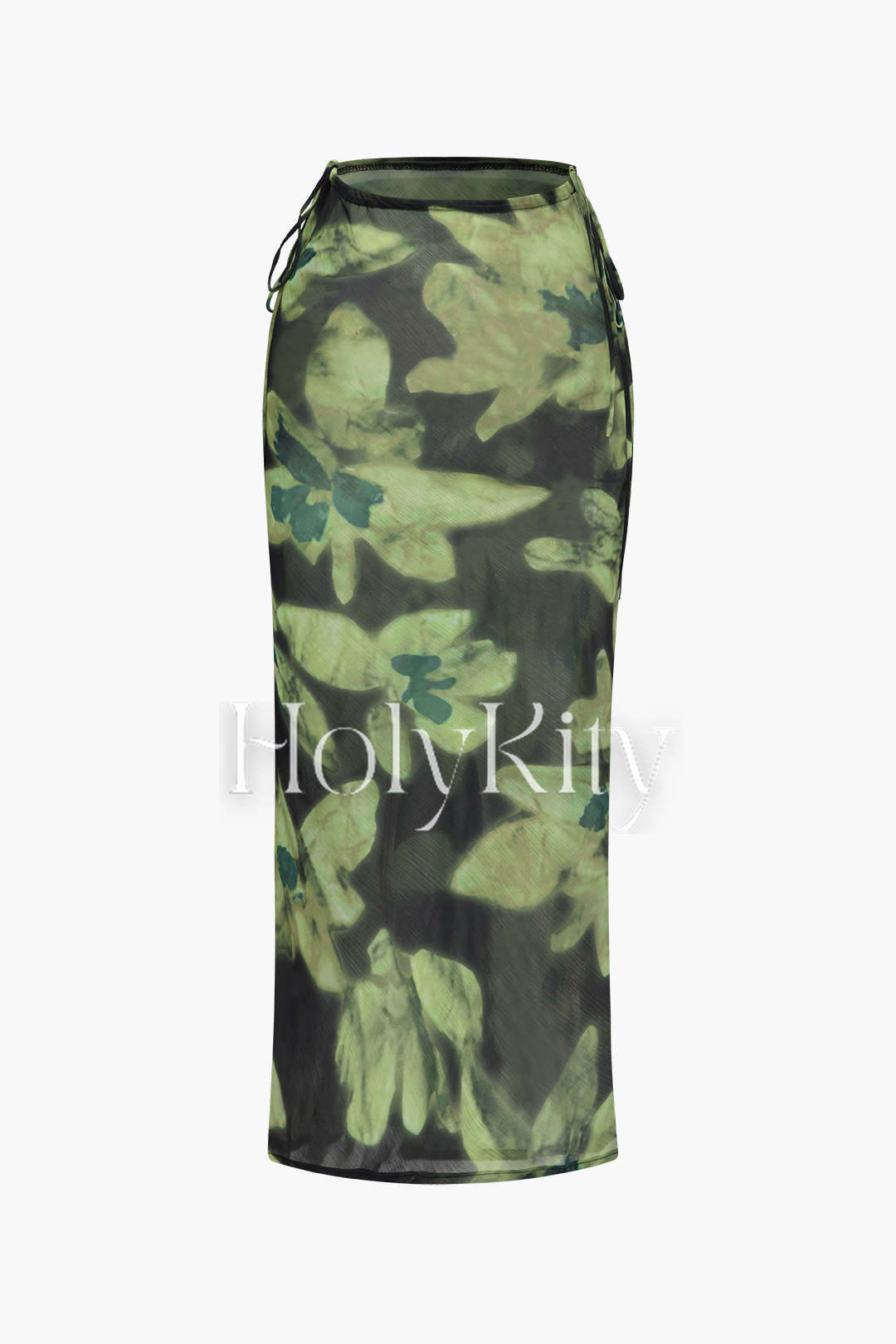Jupe midi droite à imprimé floral 