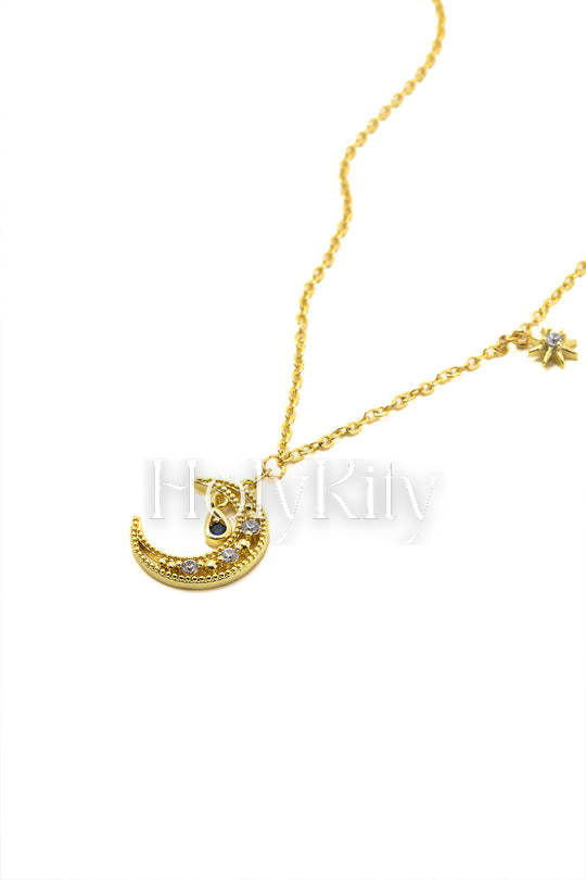 Collier pendentif lune 