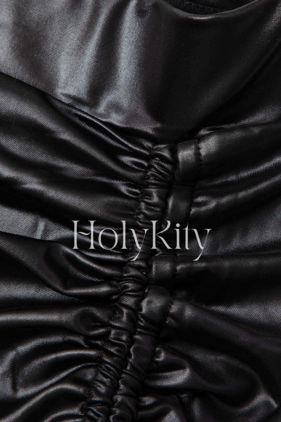 Faux Leather Drawstring Mini Skirt