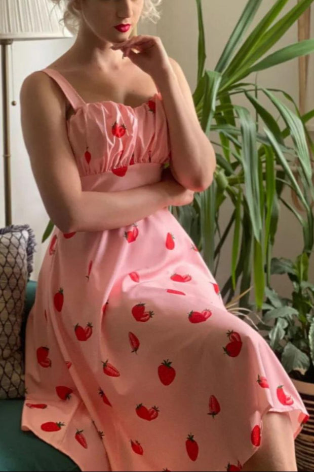 Solid Floral Ruched Summer Cute A-Line Flowy Swing Midi Dress