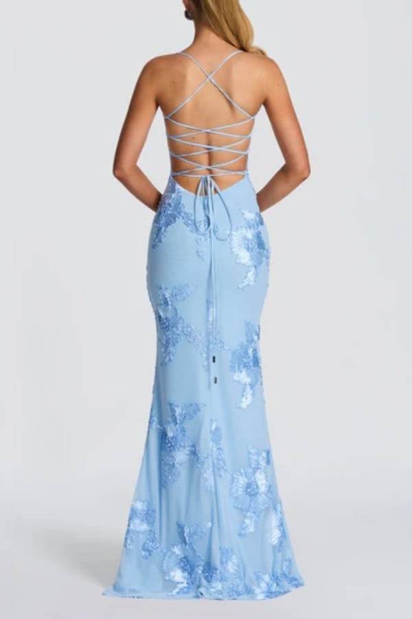 Floral Lace Cami Gown