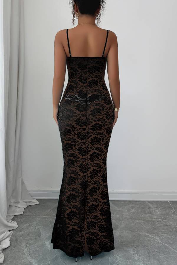 Elegant and graceful suspender hollow skirt