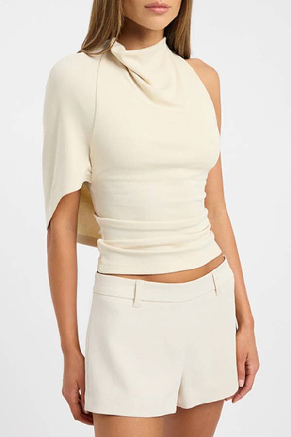 Asymmetric Draped One-Shoulder Top