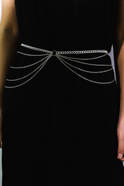 Metallic Layered Fashionable Waist Chain