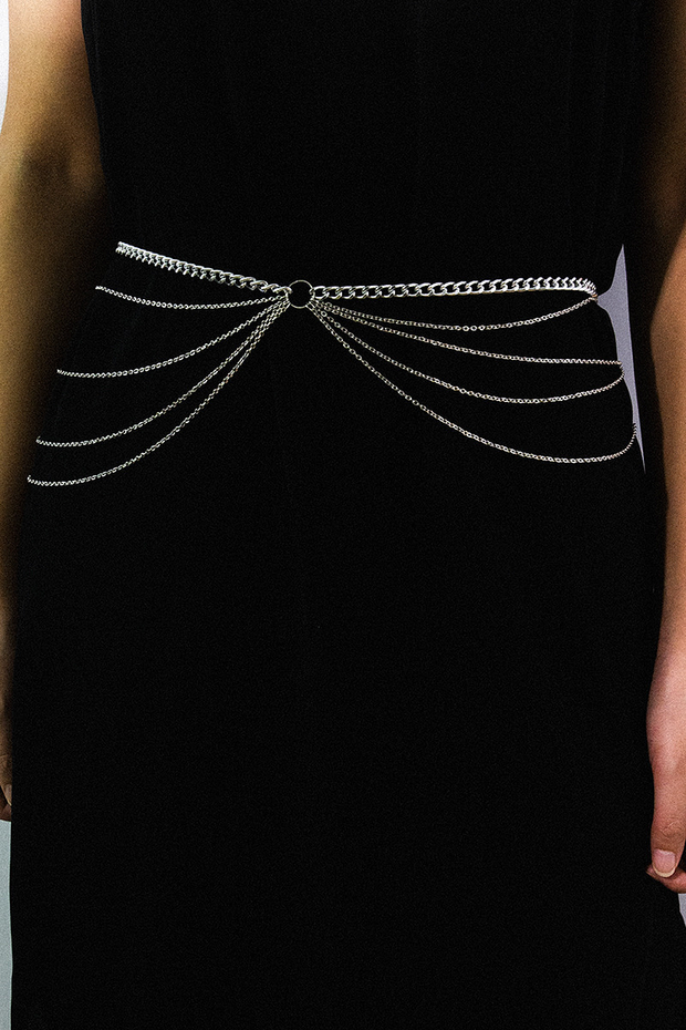 Metallic Layered Fashionable Waist Chain