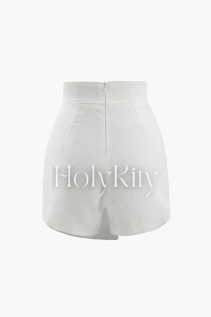 Short tailleur asymétrique enveloppant 
