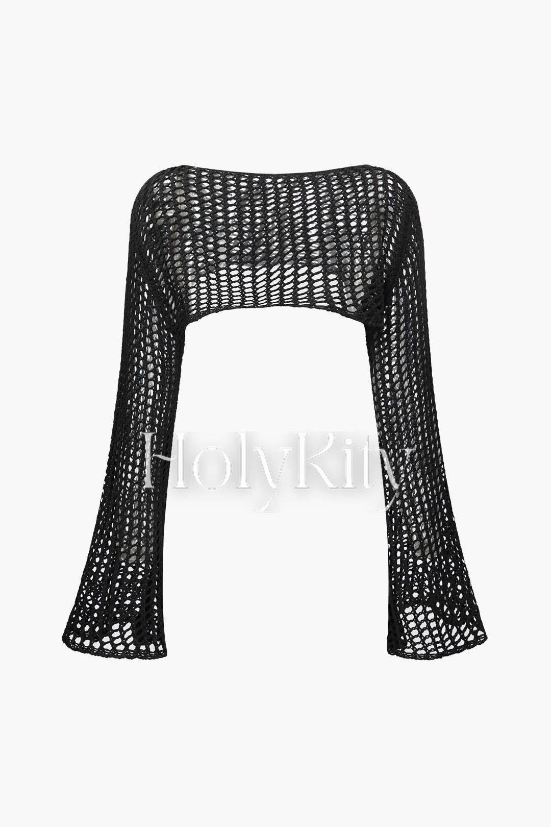 Open Knit Crop Cover-Up Top