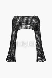 Open Knit Crop Cover-Up Top
