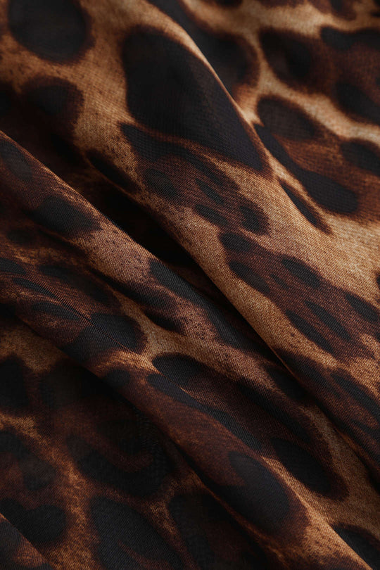 Drapiertes Maxikleid mit Leopardenmuster 