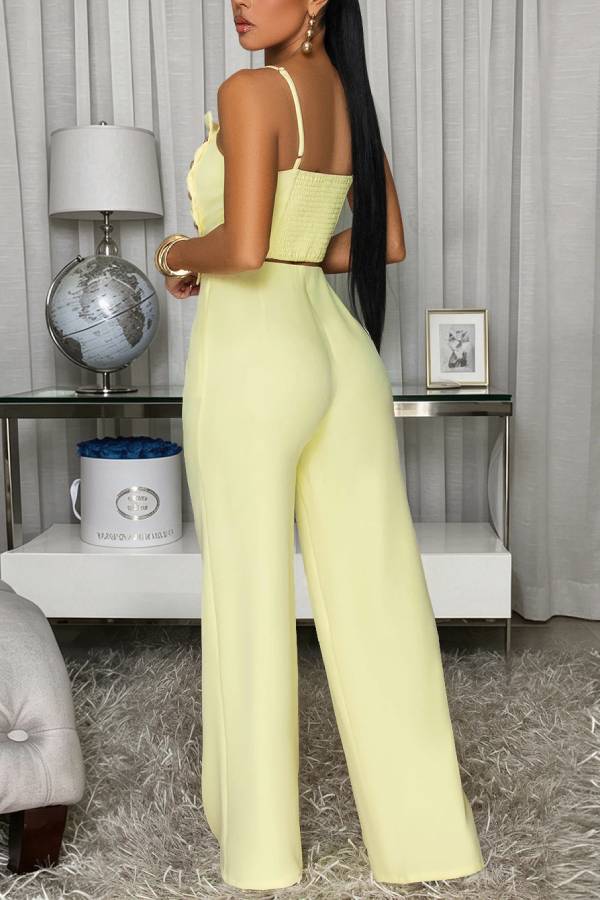 Ruched Cami Wide Leg Pants Two Piece Set