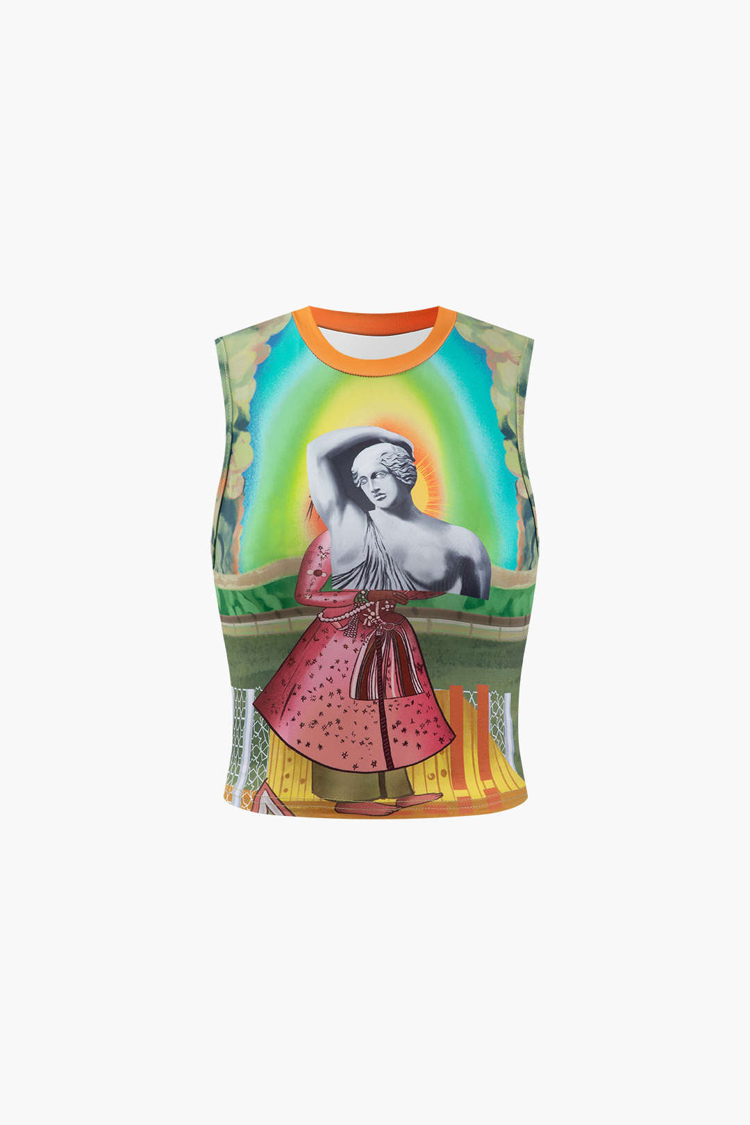 Tanktop mit Retro-Statuen-Print 