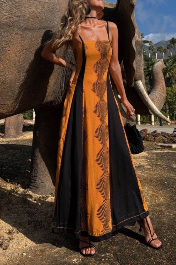 ANAMI mustard long dress