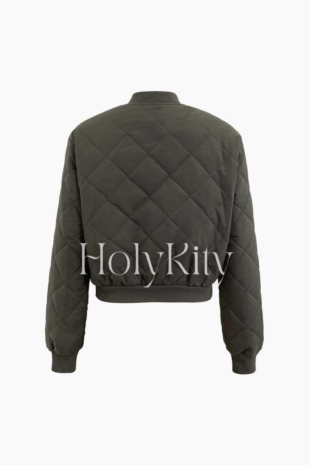 Gesteppte Jacke mit Stehkragen und Knopfleiste 